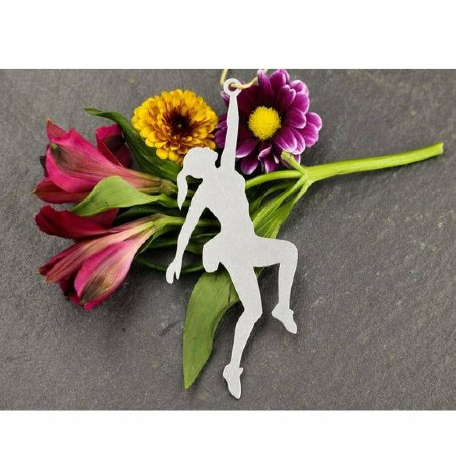 Gear & Wellness * | Iron Maid Art Climbing Outdoors Girl Metal Holiday Gift Christmas Ornament