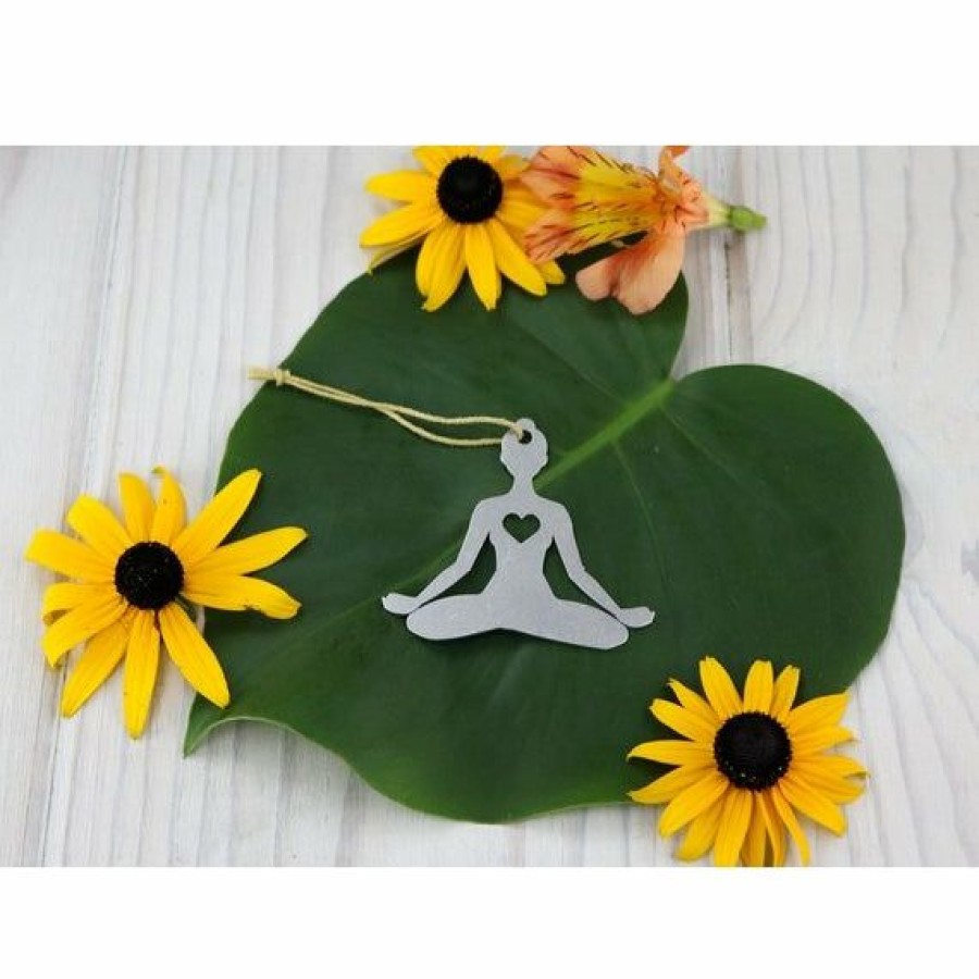 Gear & Wellness * | Iron Maid Art Home Page Yoga Lotus Pose Metal Holiday Gift Christmas Ornament