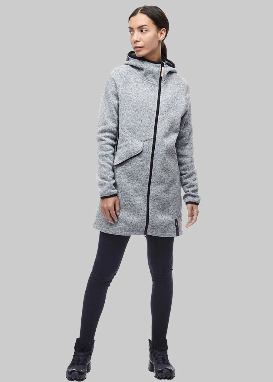 Apparel * | Indyeva Naoko Long Full Zip Hoodie Home Page Grey H