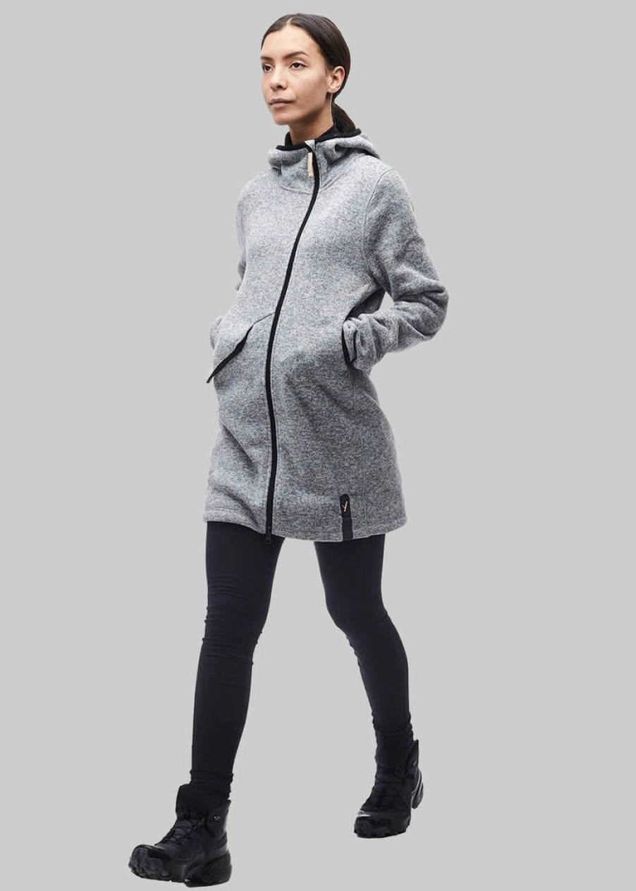 Apparel * | Indyeva Naoko Long Full Zip Hoodie Home Page Grey H