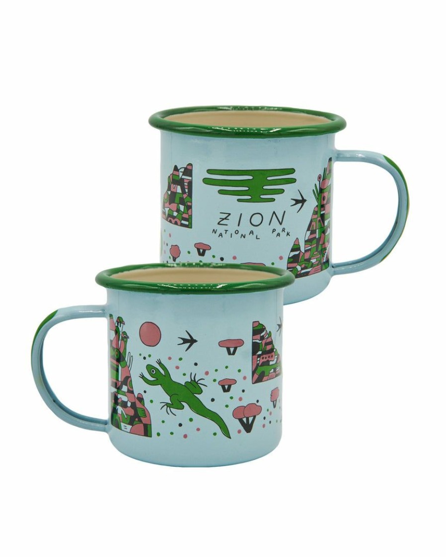 Featured * | Parks Project Camping Gear Zion Lizards Enamel Mug