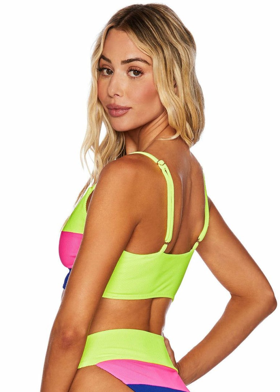 Apparel * | Beach Riot Riza Top Home Page Electric Beach Color Block