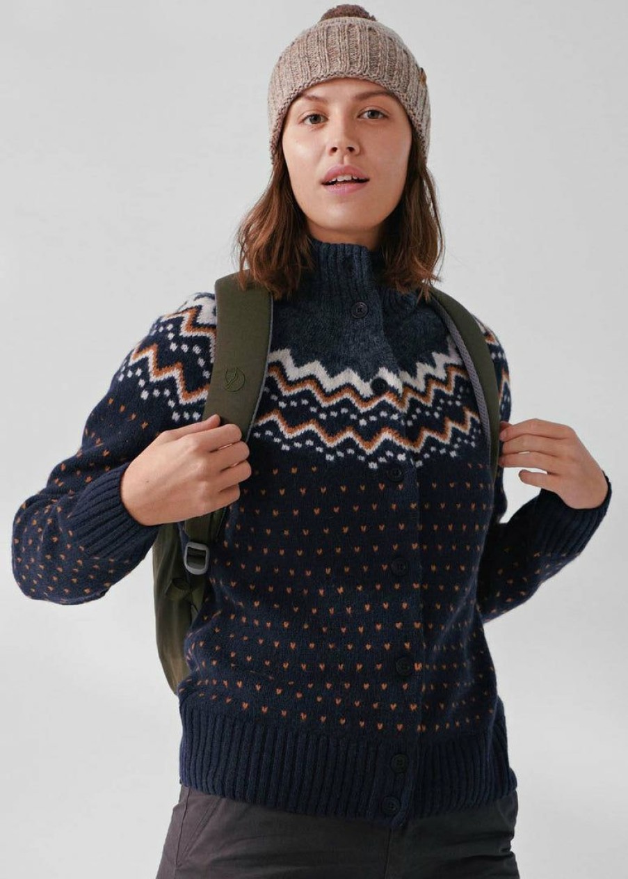 Apparel * | Fjallraven Ovik Knit Cardigan W Home Page Dark Navy