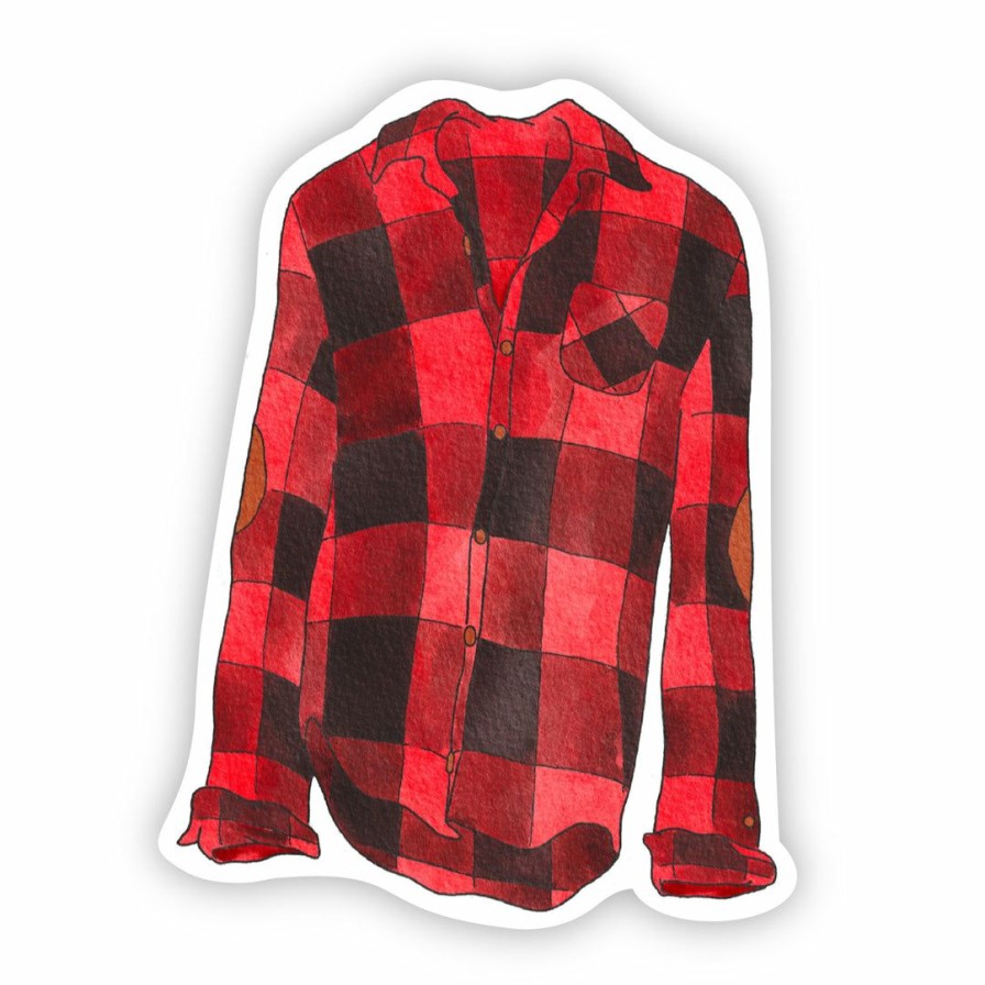 Accessories & Bags * | Big Moods Flannel Shirt Cozy Vibes Waterproof Sticker