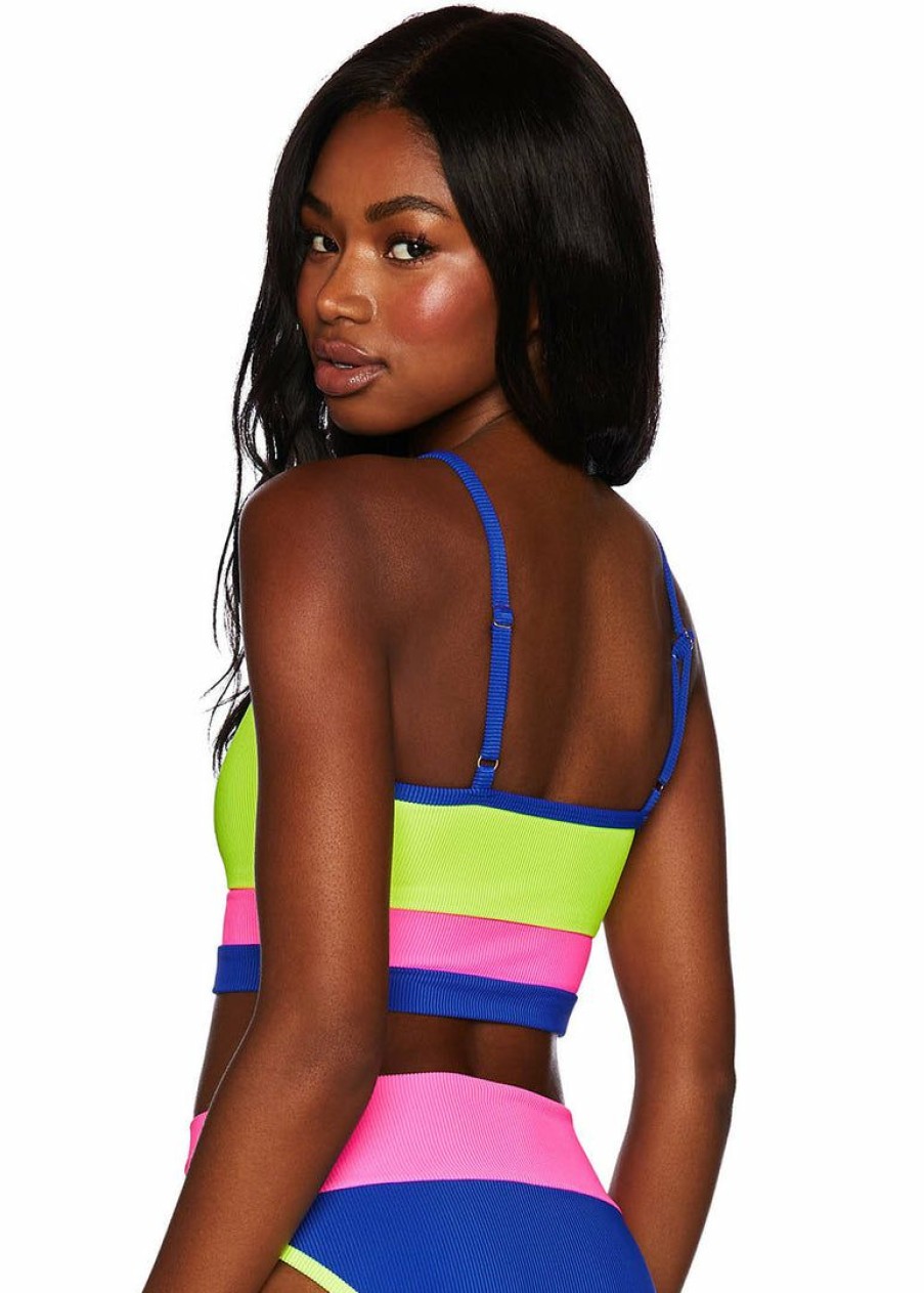 Apparel * | Beach Riot Home Page Eva Top Electric Beach Colorblock