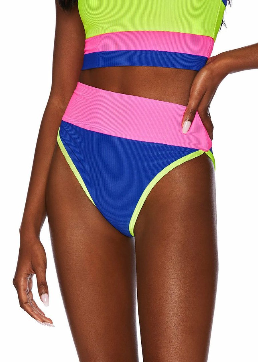 Apparel * | Beach Riot Emmy Bottom- Electric Beach Colorblock Home Page American Colorblock