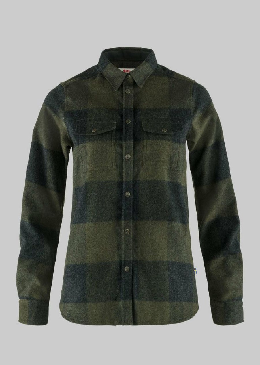 Apparel * | Fjallraven Home Page Canada Shirt Deep Forest-Dark Grey