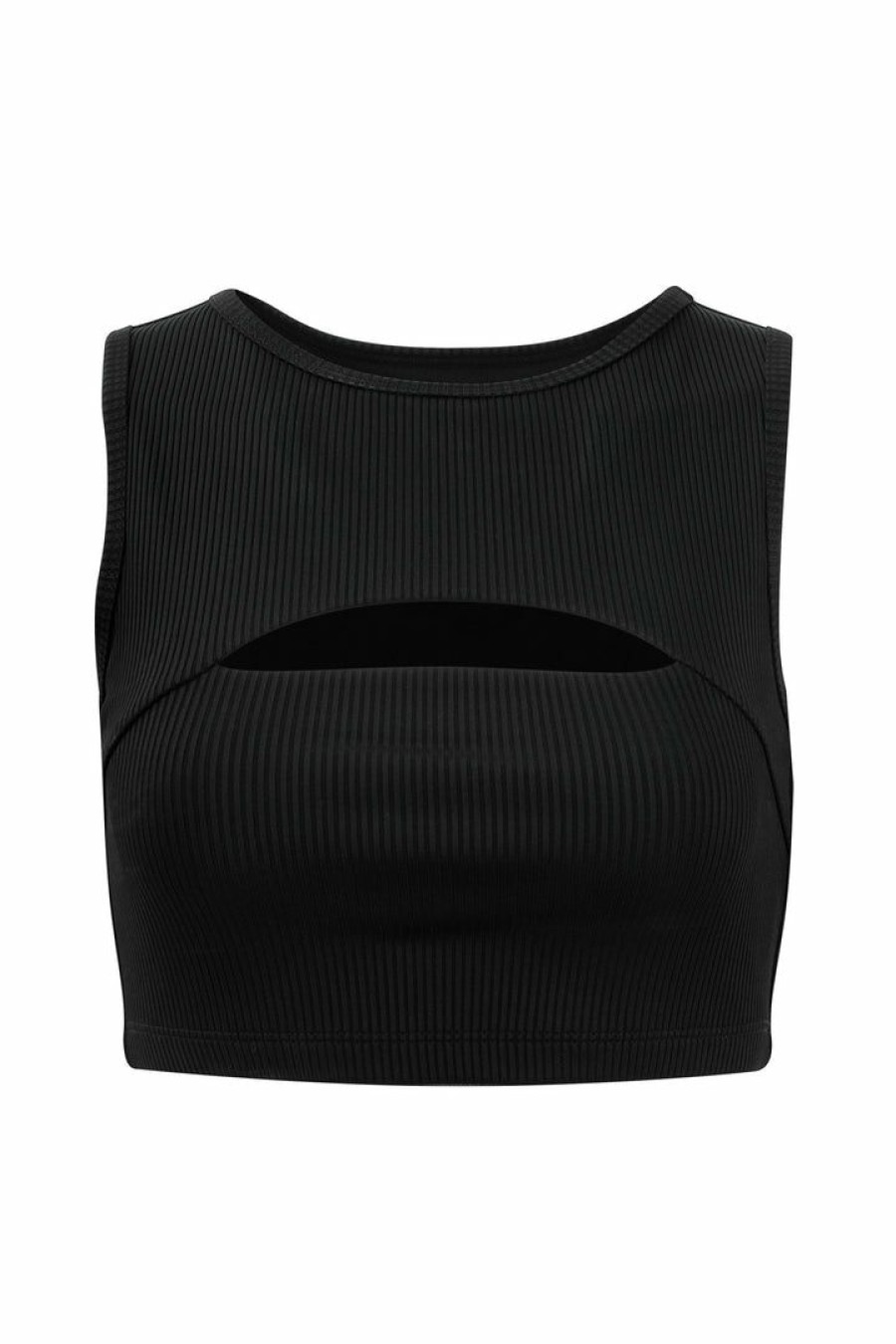 Apparel * | Year Of Ours Ribbed Cut Out Bra Black