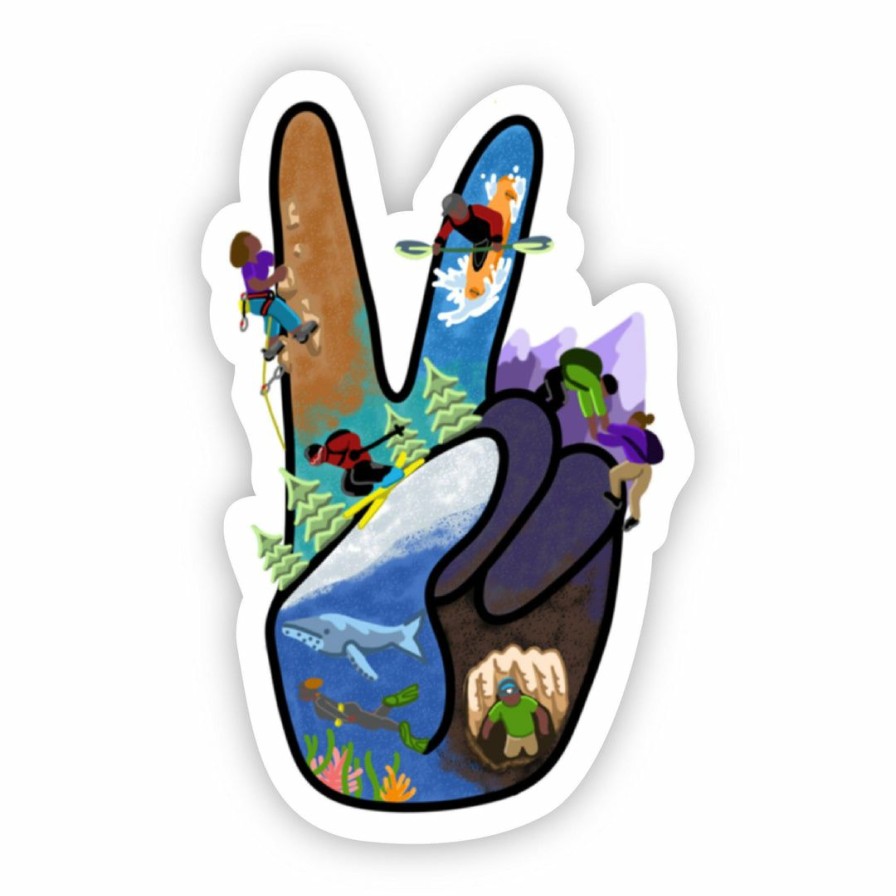 Accessories & Bags * | Big Moods Peace Sign Outdoor Activities Sticker Home Page