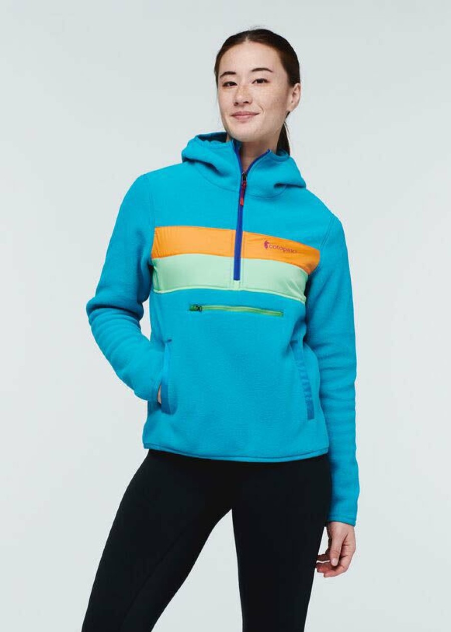 Apparel * | Home Page Cotopaxi Teca Fleece Hooded Half-Zip Jacket- Women'S Aloha - Recycled