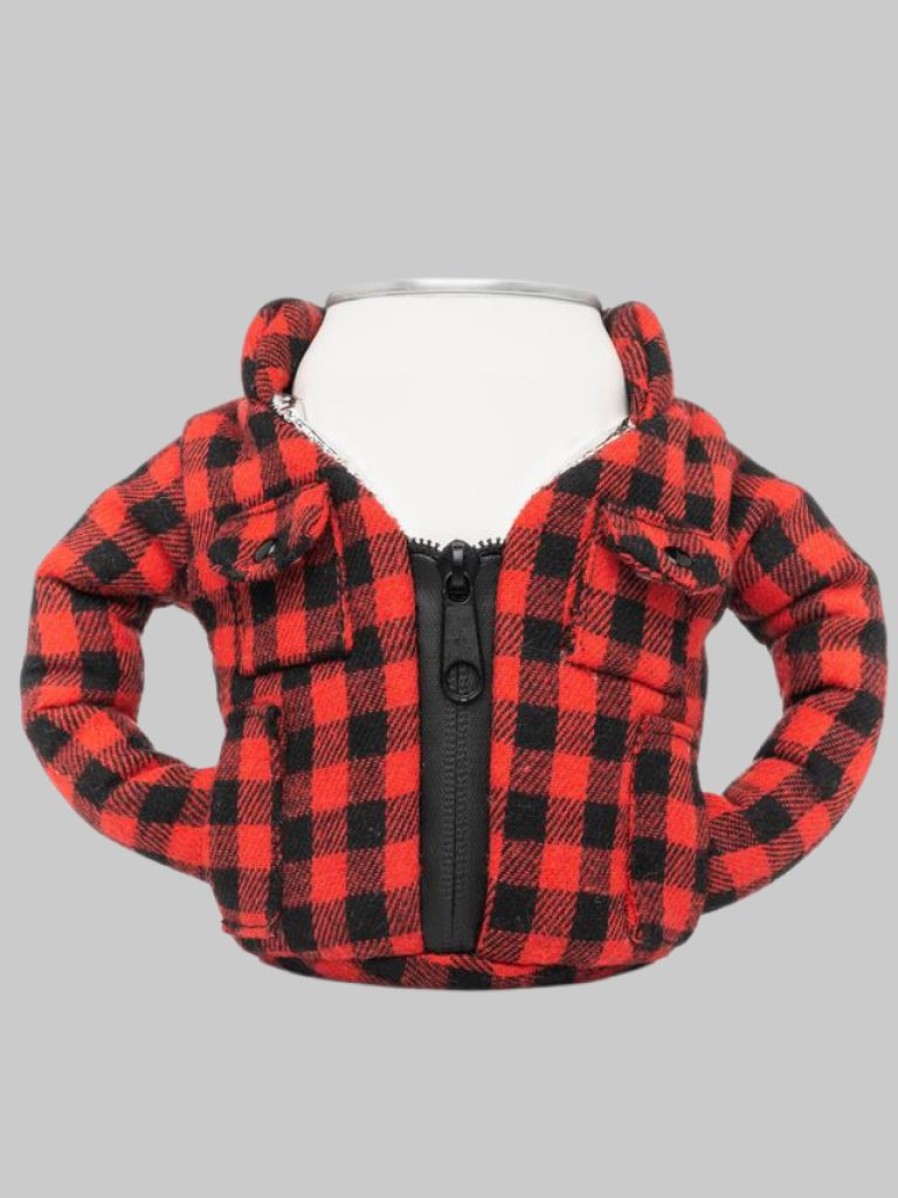 Featured * | Puffin Coolers- Beverage Flannel Camping Gear Red Flannel Jacket