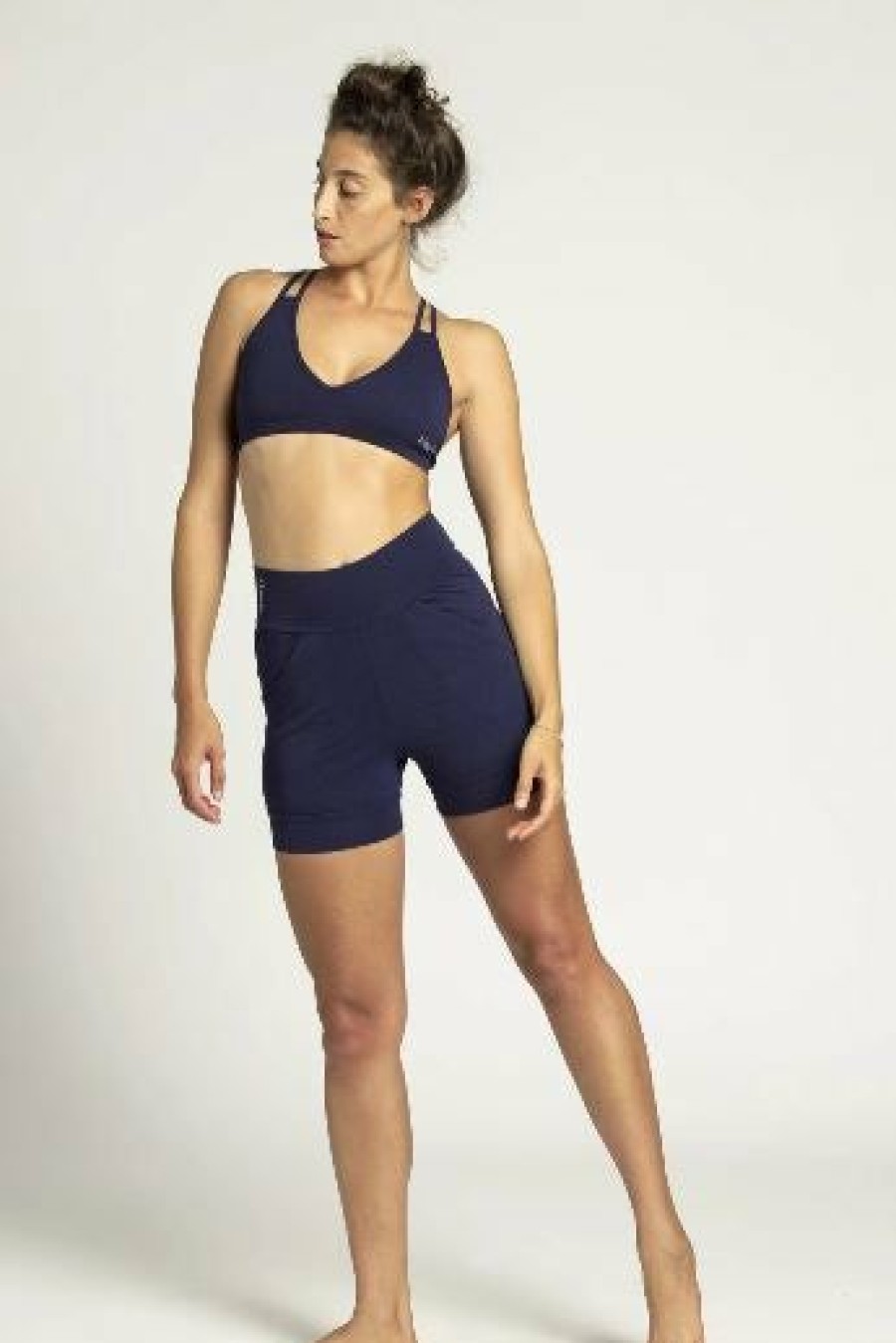 Apparel * | Ripple Yogawear Slouchy Yoga Shorts Home Page Navy