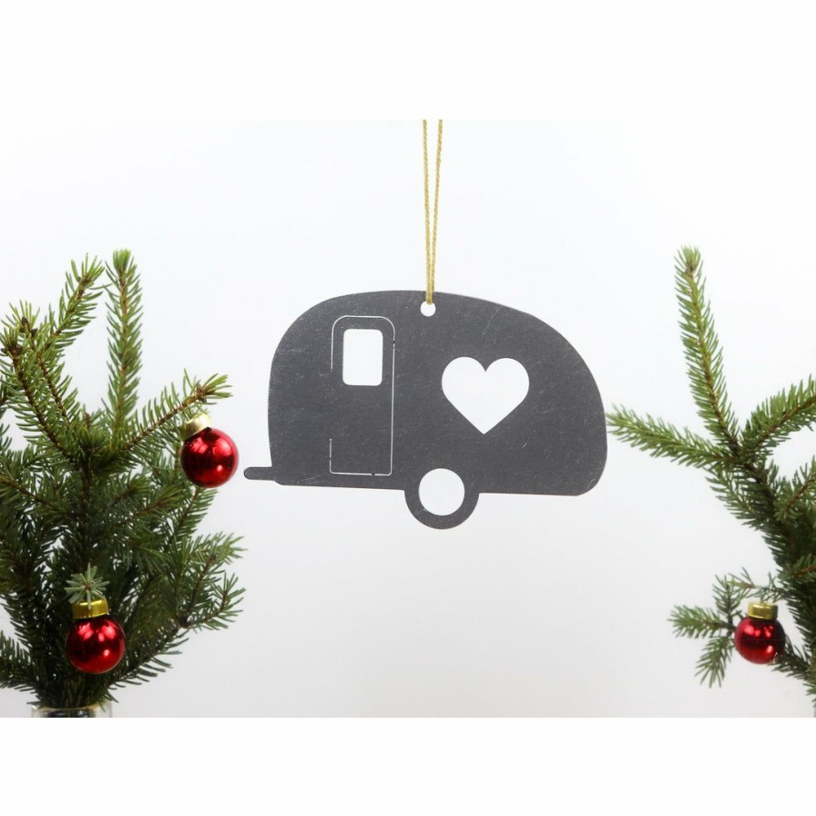 Gear & Wellness * | Iron Maid Art Home Page Camper Trailer Metal Holiday Gift Christmas Ornament