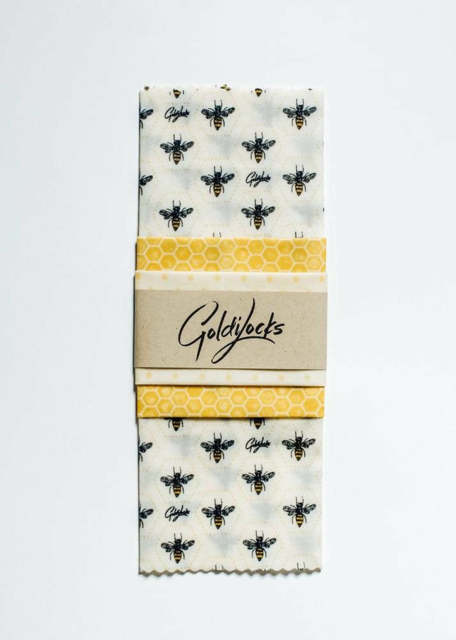 Featured * | Goldilocks Beeswax Food Wraps: Honey Bees Set Of 3 Camping Gear