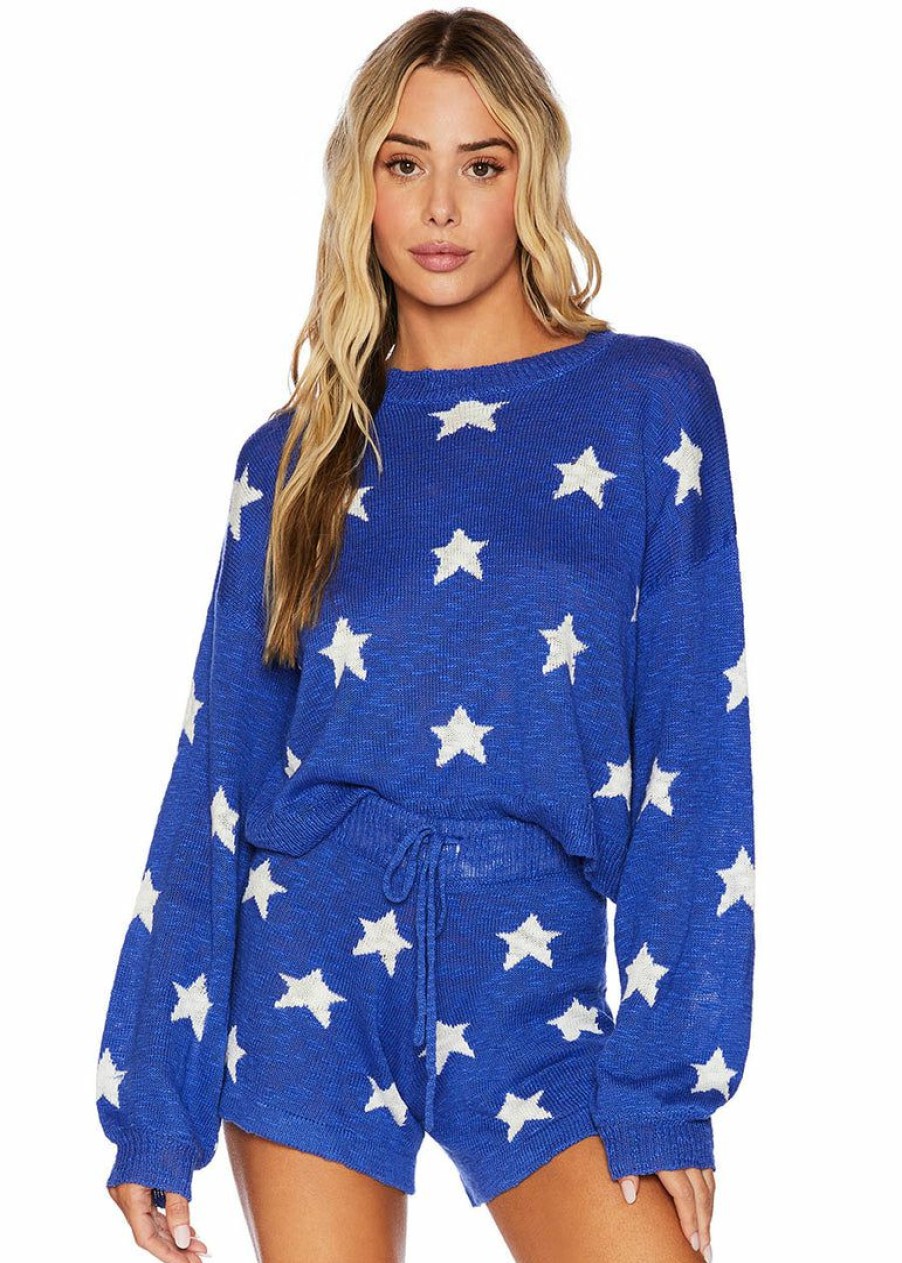 Apparel * | Beach Riot Home Page Ava Sweater- Stars Stars & Stripes