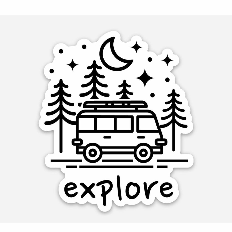 Accessories & Bags * | Made Of Mountains Home Page Explore Camper Van Sticker