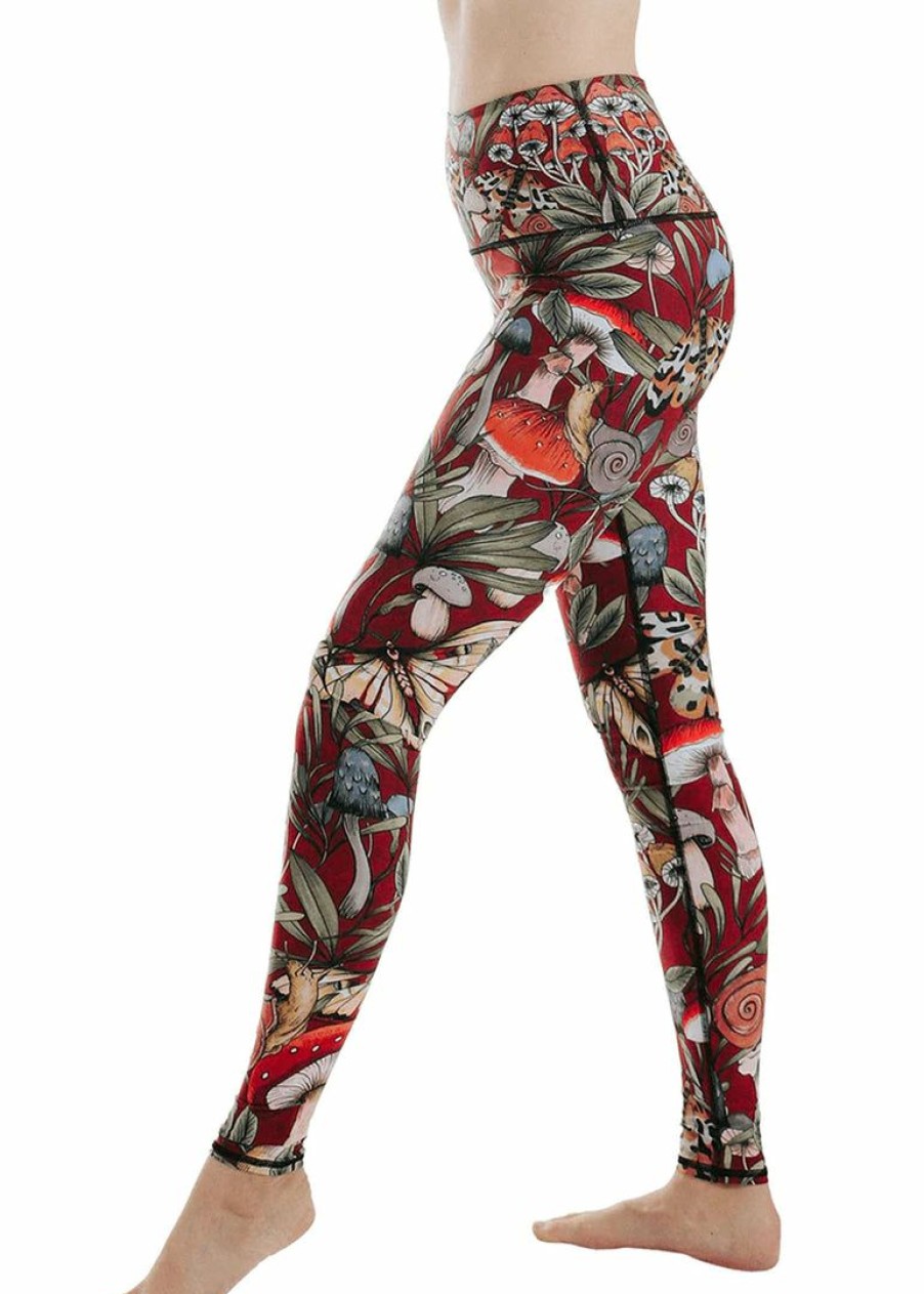 Apparel * | Yoga Democracy Fun Gal Printed Yoga Leggings Fun Gal Shroom Print