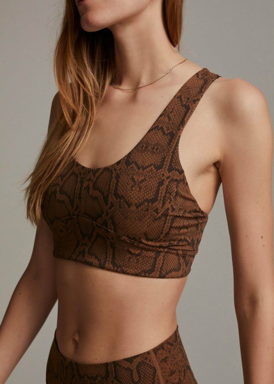 Apparel * | Varley Home Page Cary Sports Bra Burnt Snake