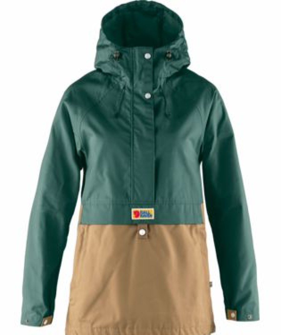 Apparel * | Fjallraven Vardag Anorak- Women'S Home Page Arctic Green - Buckwheat Brown