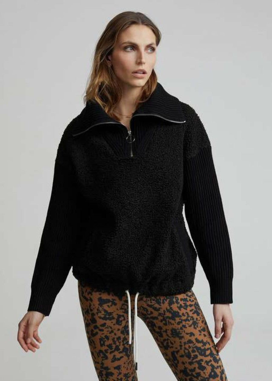 Apparel * | Varley Rogers Half Zip Jacket Home Page Black