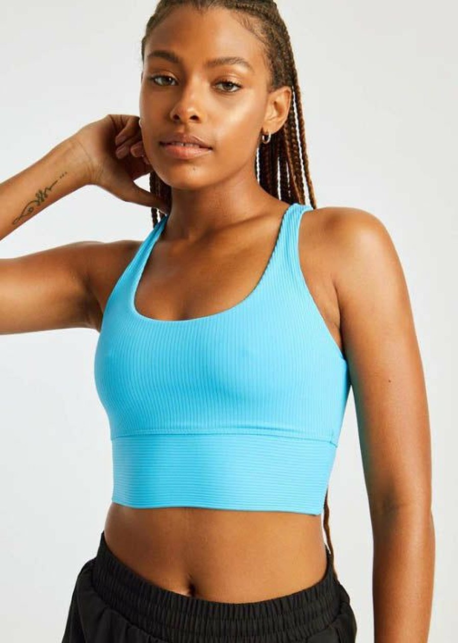 Apparel * | Year Of Ours Ribbed Gym Bra Pisces Blue