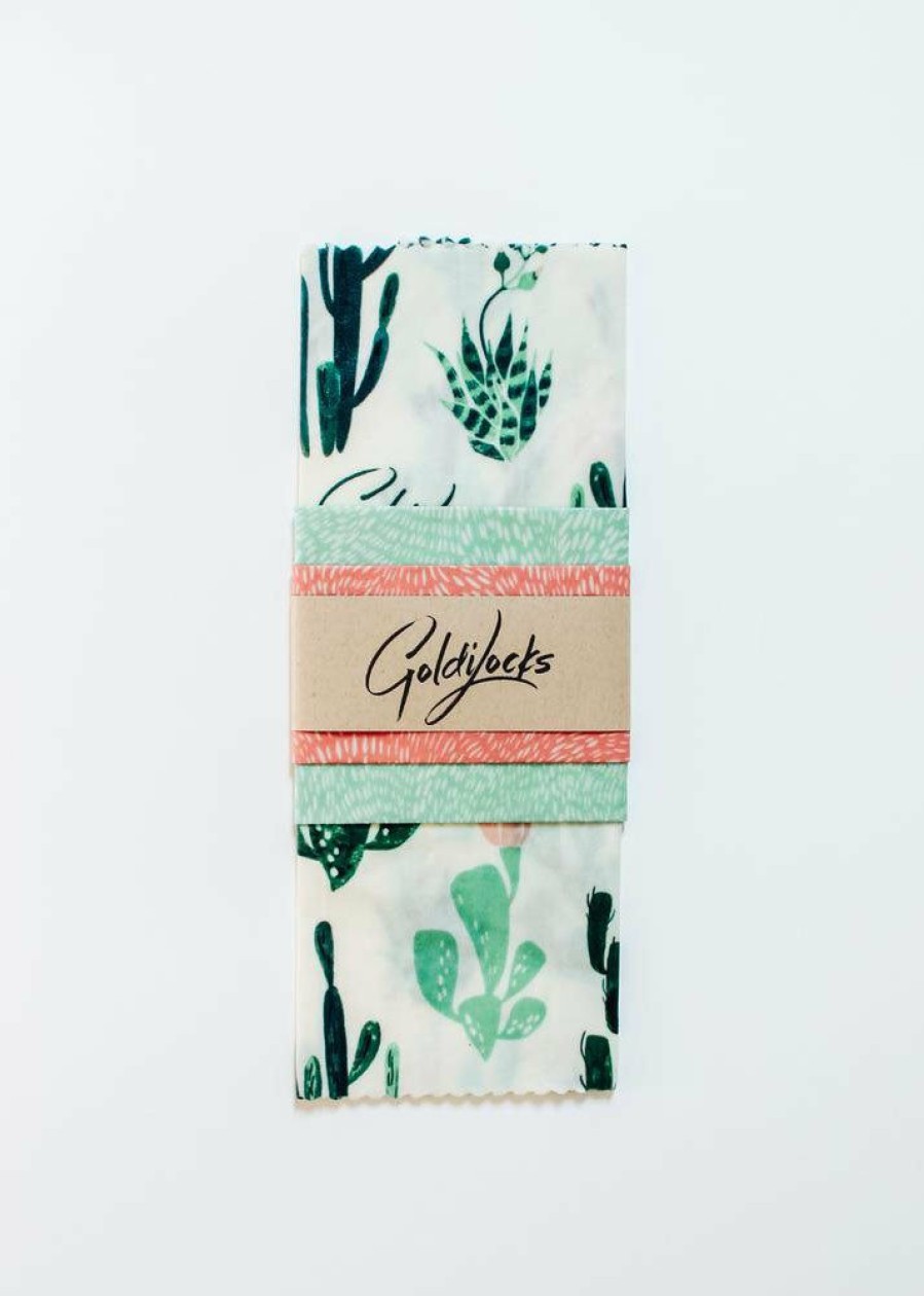 Featured * | Goldilocks Camping Gear Beeswax Food Wraps: Cacti Set Of 3