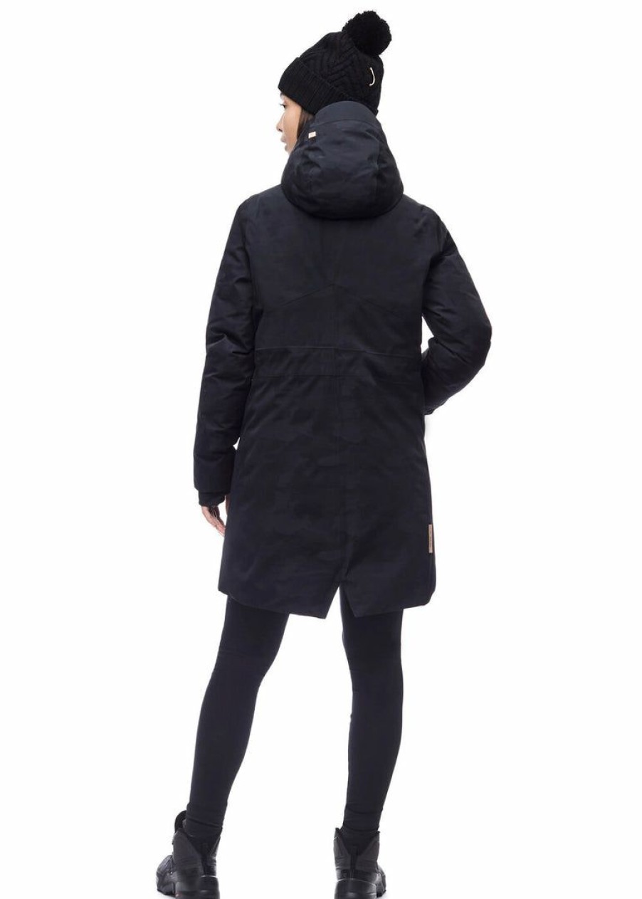 Apparel * | Indyeva Touman Mid Length Down Parka Black