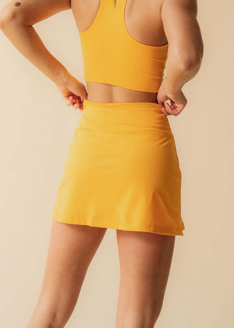 Apparel * | Girlfriend Collective Sport Skort Golden Glow