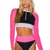 Apparel * | Beach Riot Ellie Top Black Pink Colorblock