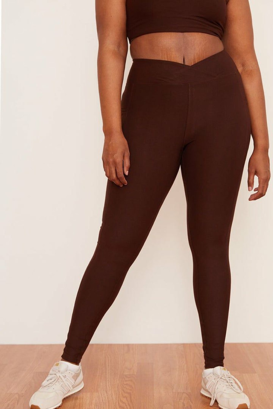 Apparel * | Wolven Home Page Crossover Pocket Legging Chai