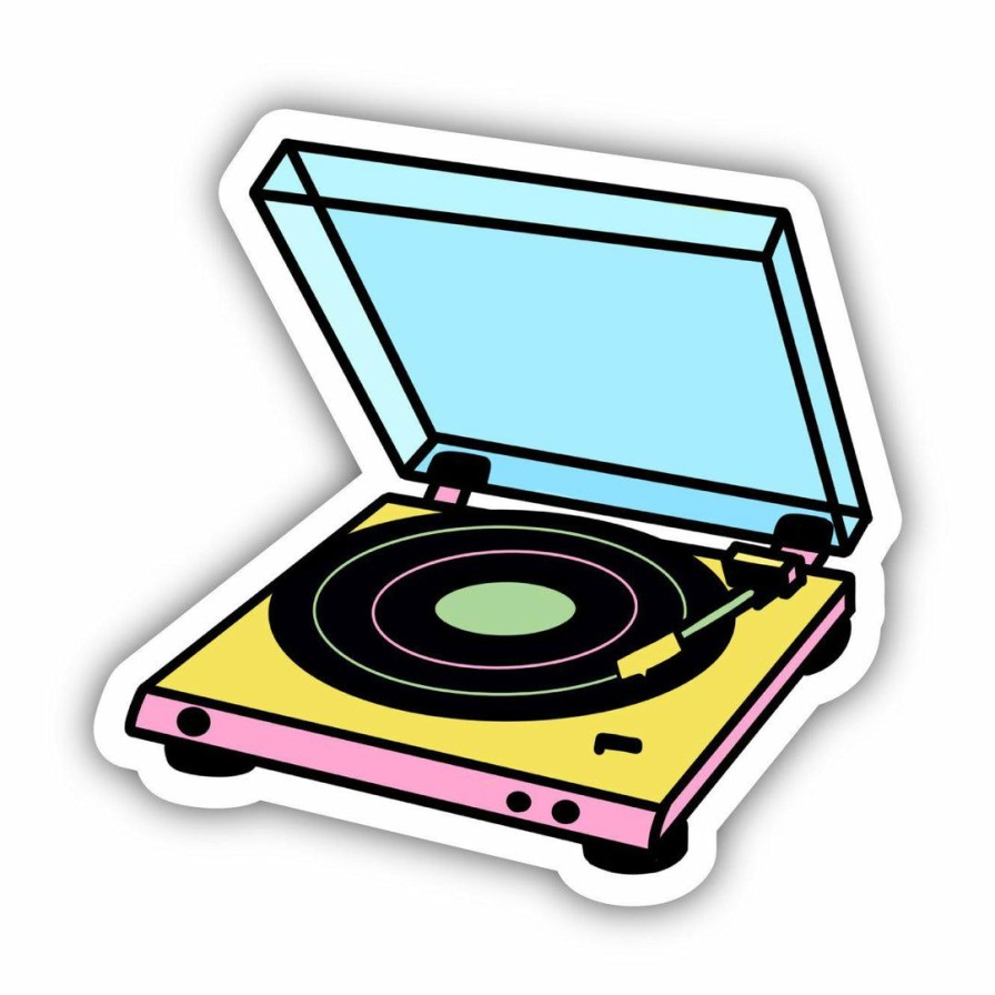 Accessories & Bags * | Big Moods Multicolor Record Player- Sticker Home Page