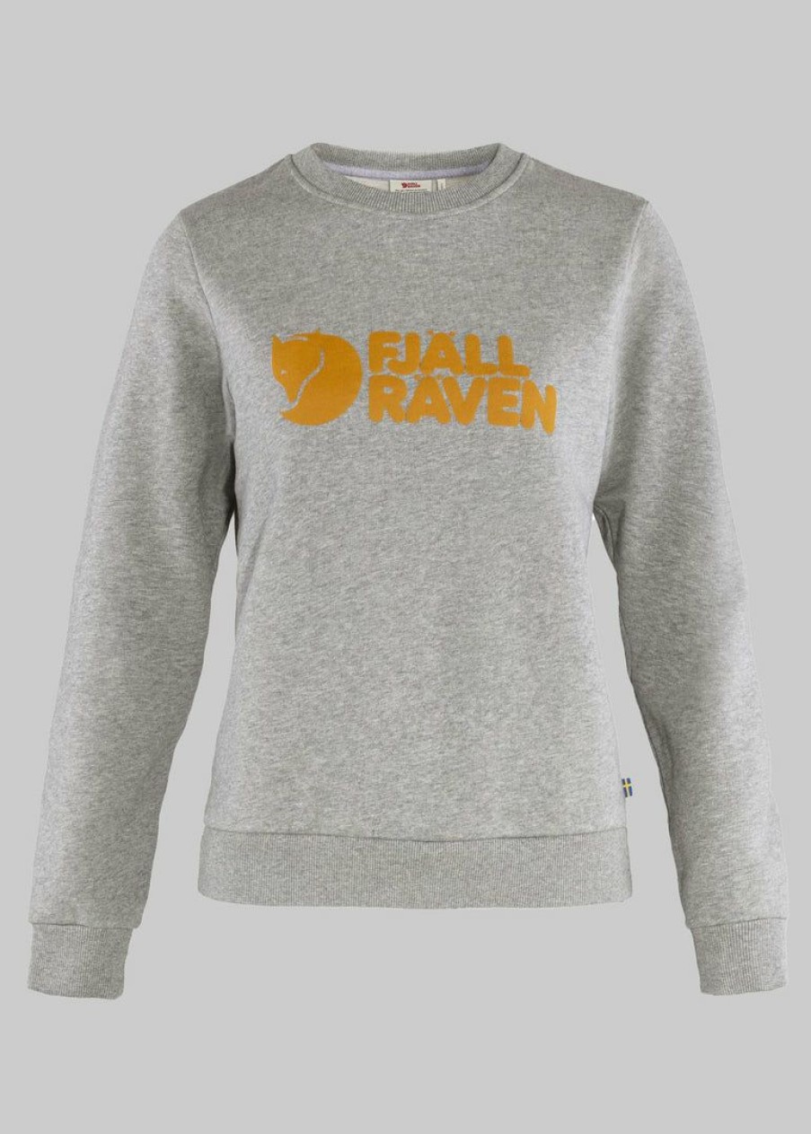 Apparel * | Fjallraven Fjallraven Logo Sweater Grey