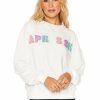 Apparel * | Beach Riot Home Page Apres Ski Sweatshirt White