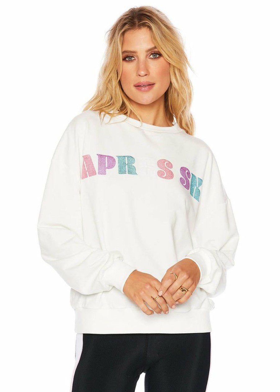 Apparel * | Beach Riot Home Page Apres Ski Sweatshirt White