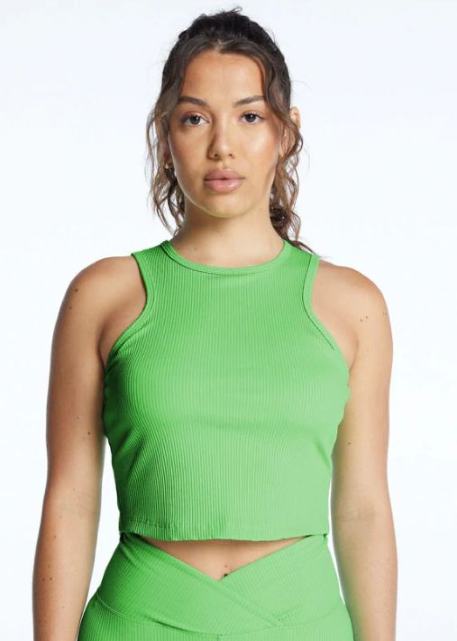 Apparel * | Year Of Ours Ribbed Muscle Crop Tank Summer Green